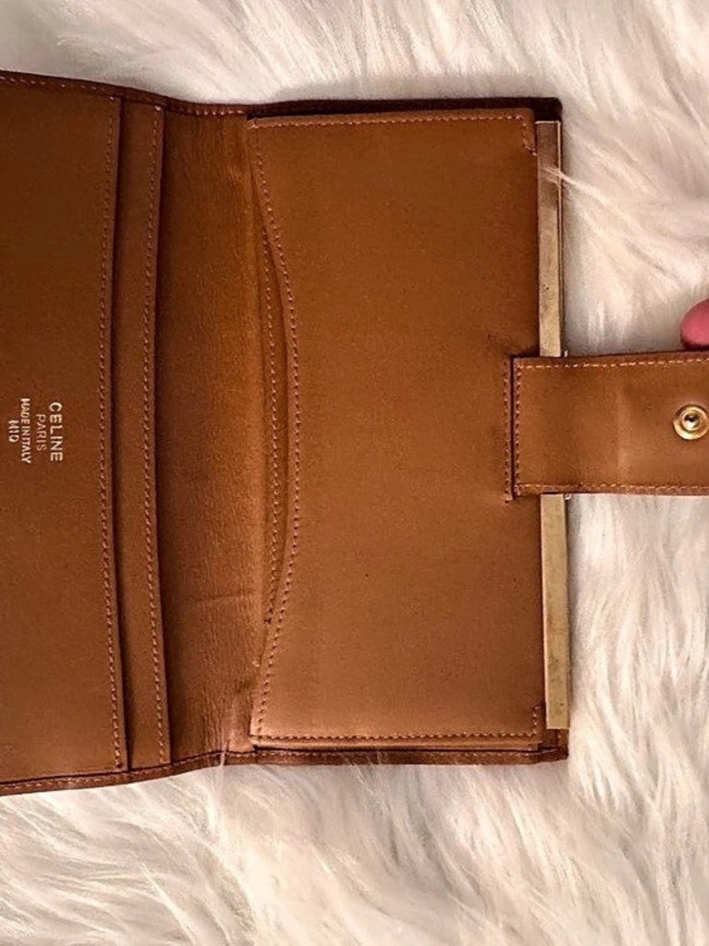 Celine Vintage Macadam Monogram Kisslock Long Wallet Brown - Picture 3 of 15